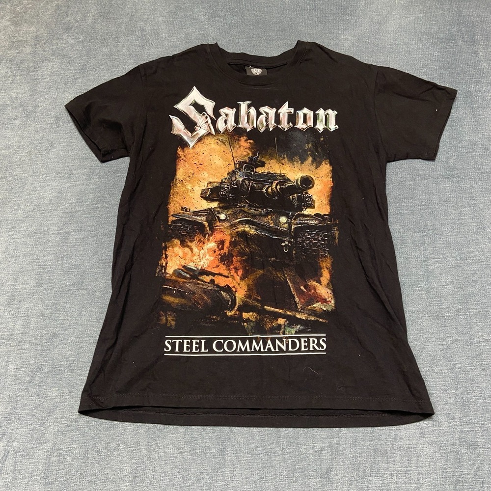 Sabaton T-Shirt Mens M Black Steel Commanders Graphic Crew Neck Casual Everyday